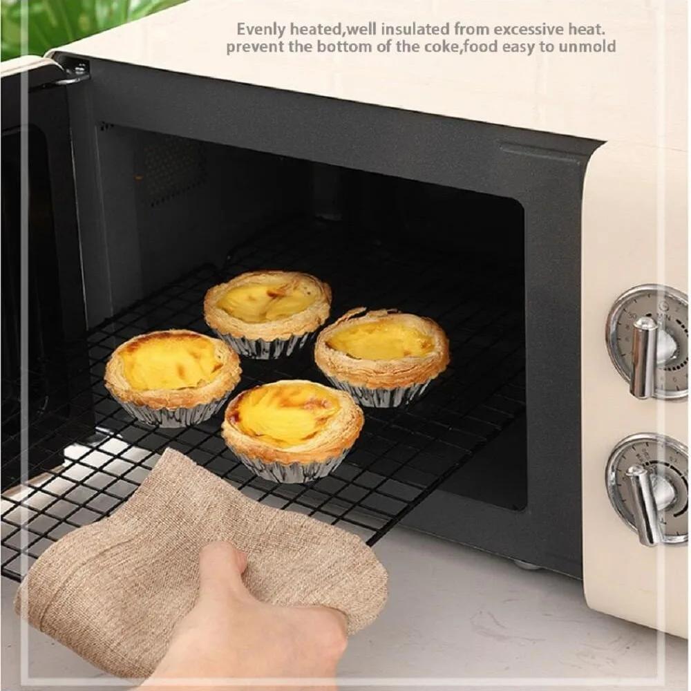 10PCS/set Reusable Cupcake Egg Tart Mold Cookie Pudding Mould Multifunctional Nonstick Cake Baking Cups Baking Mold Pastry Tools