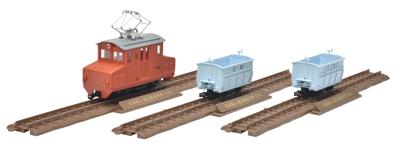 Colección de Ferrocarriles Colección de Hierro Vía Estrecha 80 Akasaka Mina Tren de Transporte de Minerales Set Suministros para Diorama (Deki 1/Ho 1) 3-Coche
