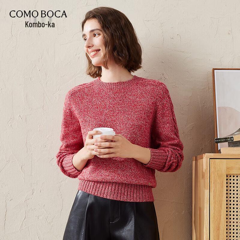 Kemon Boca Women's Thick Cashmere Saddle Shoulder Crewneck Sweater