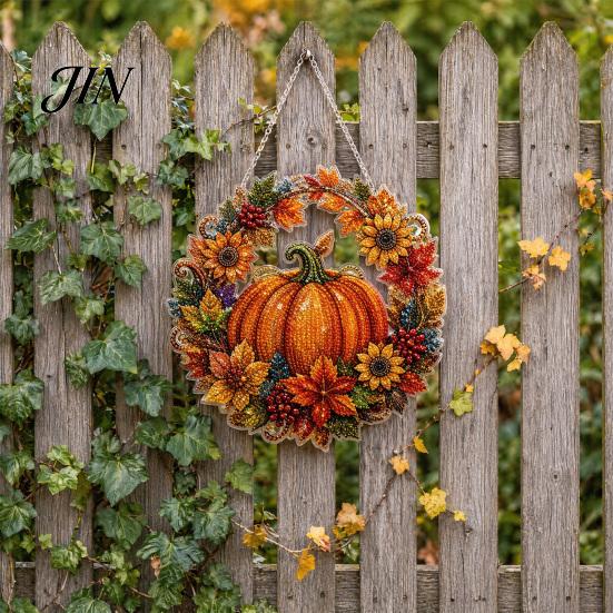 Sezonowy element dekoracyjny Dynia Akrylowy Dekor na Okno, Ornament Wianek Jesiennych Plonów na Święto Dziękczynienia Halloween, Wewnątrz Zewnątrz