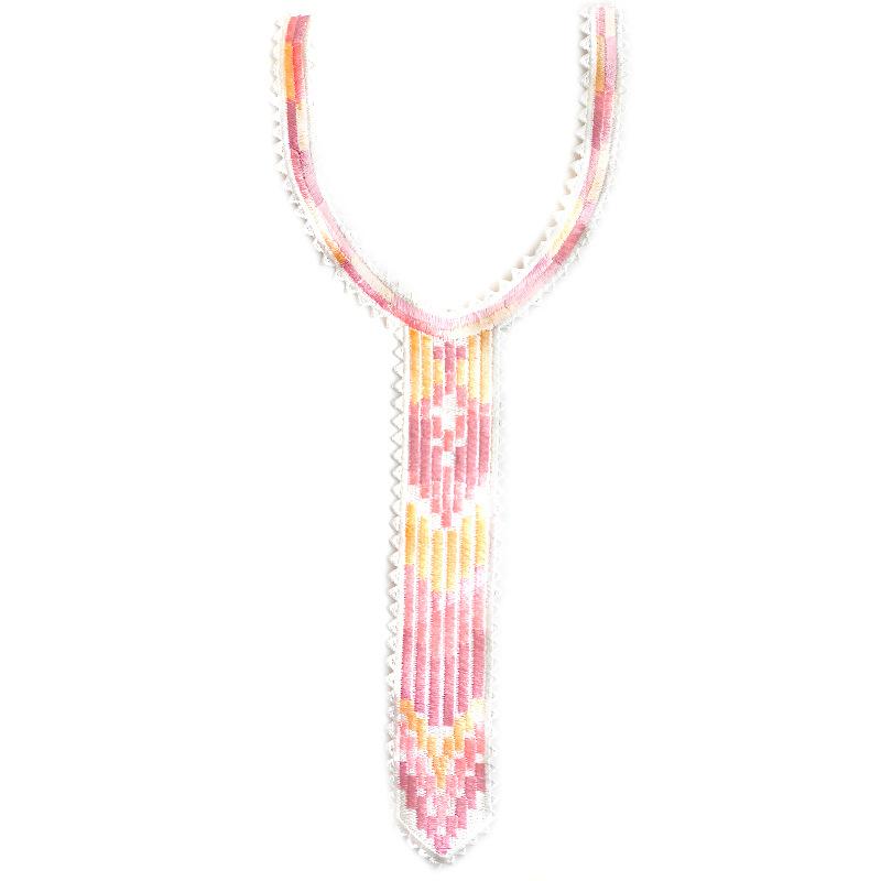 Color Embroidery Lace Collar Piece Personalized Tie Shape Heavy Industry Embroidery Fake Collar Clothing Corsage Accessories Collar Piece