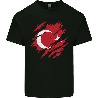 Torn Turkey Flag Turkish Day Football Kids T-Shirt Childrens Unisex T-Shirt