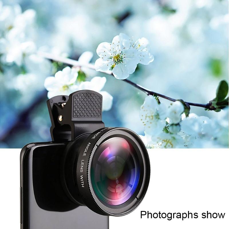 2 Functions Mobile Phone Lens 0.45X Wide Angle Len And Macro HD Camera Lens For IPhone For Android Phone