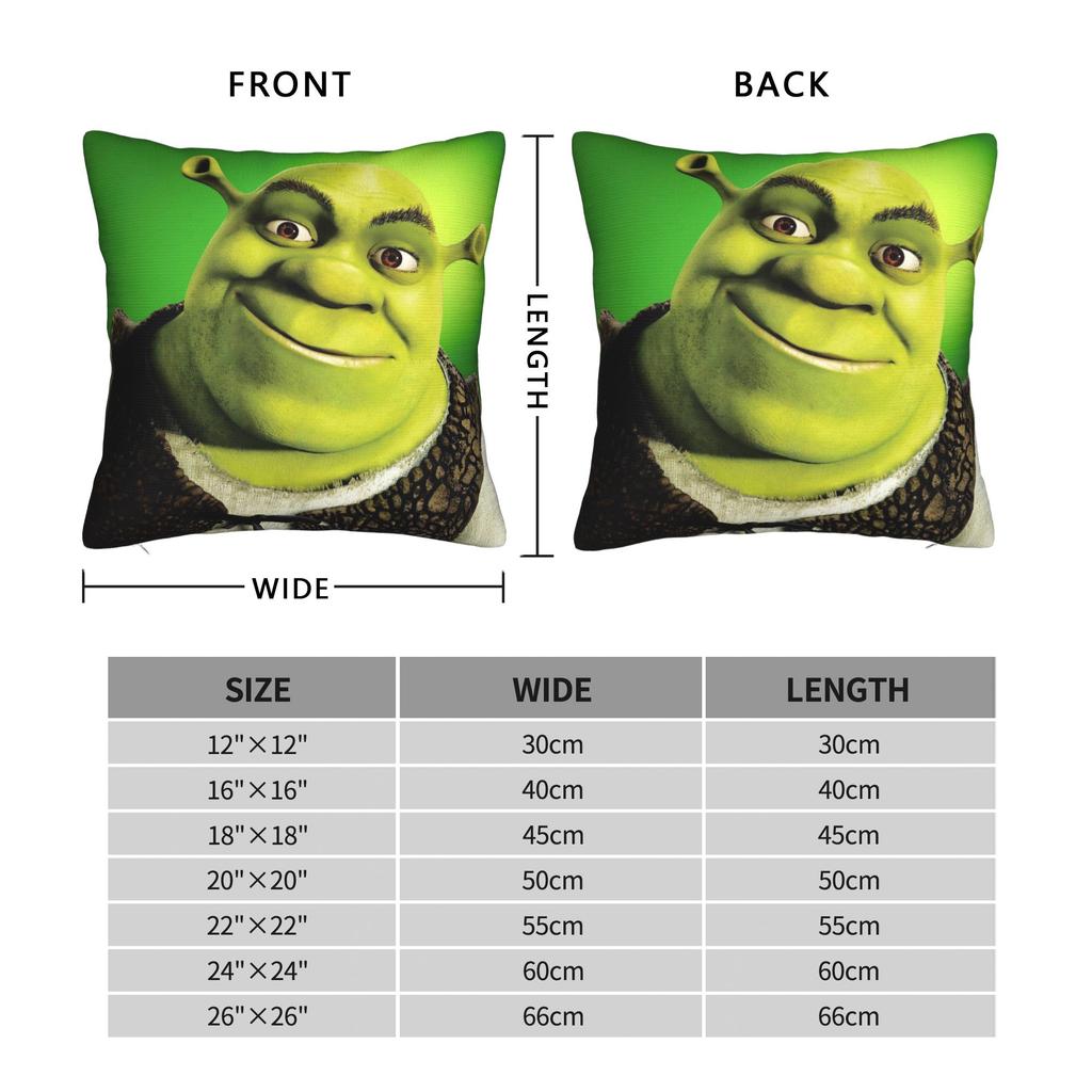 Cartoon Monster Shreks Pillowcase Soft Polyester Cushion Cover Decorations Pillow Case Cover Home Square 45*45Cm