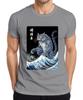 Demon Cat Muscle Cat Big Wave Japanese Ukiyoe Halloween Unisexs TShirt