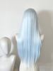 Weiß-Blaue Spitze Front Perücke für Damen 13x4 HD 26 Zoll Langes Gerades Haar Perücke Synthetische Spitze Perücken Spitze Front Frontal für Cosplay
