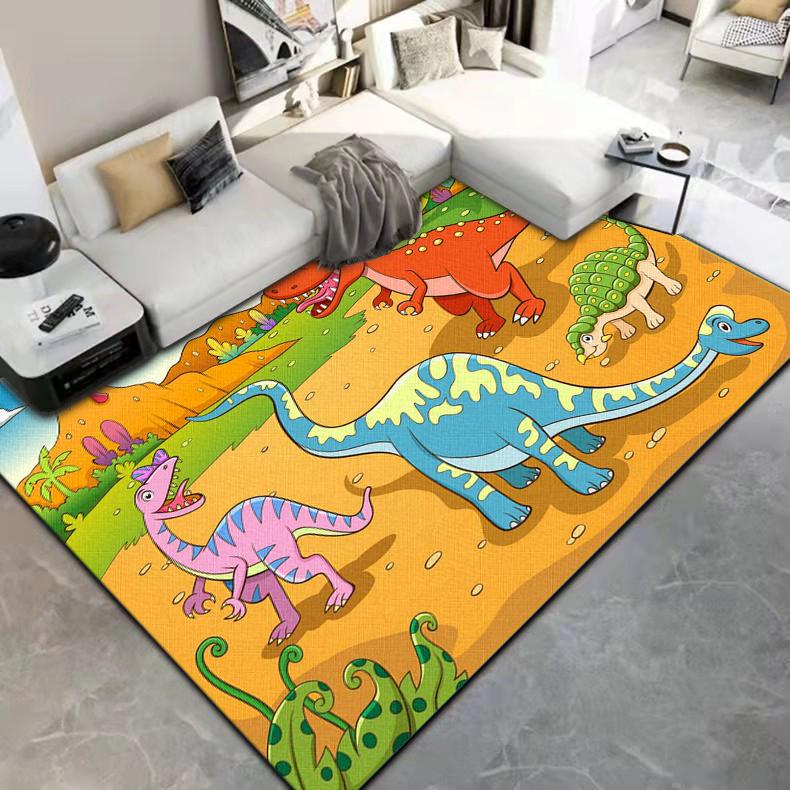 Cute Cartoon Little Dinosaur Printed Carpet Floor Mat  Carpets for Living Room Rugs for Bedroom Carpet for Children Customizable