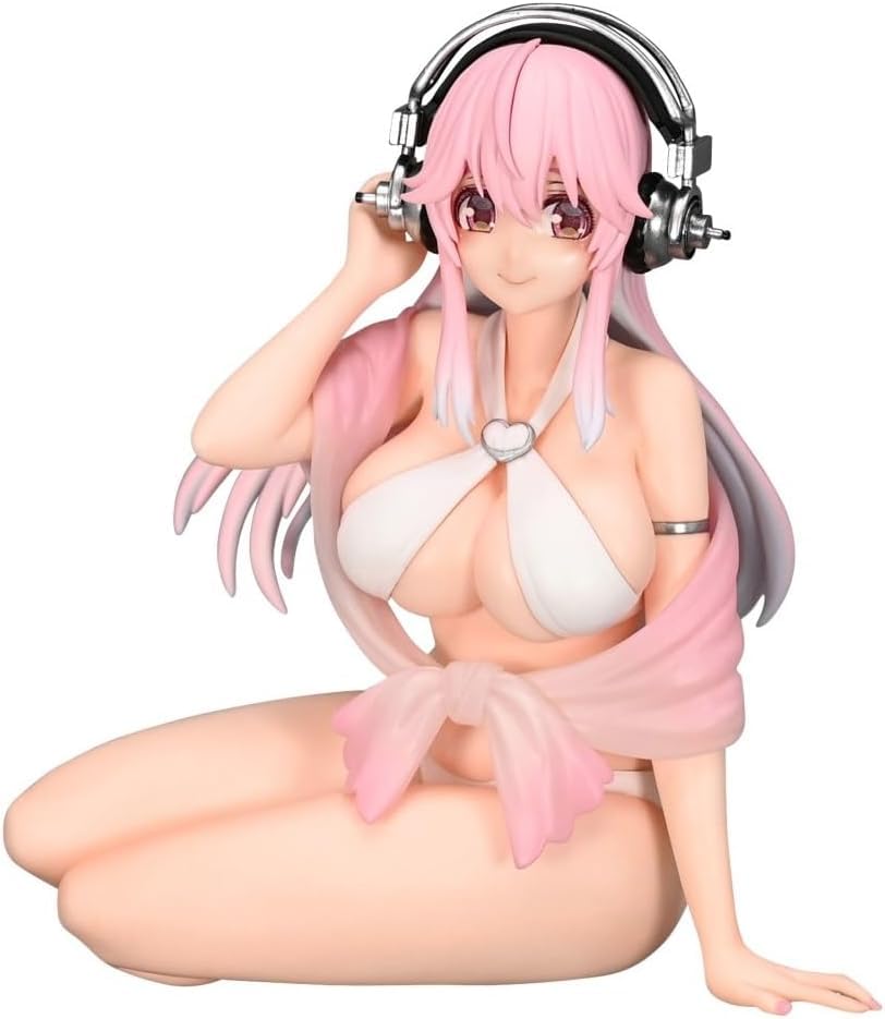 Super Sonico Figurka Zarážka na Nudle Bílé Bikiny Oficiální Zboží SUPER SONICO Ver. [1 Typ]