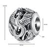 Silver bird charm PHENIX beads silver 925 bead for modular bracelet