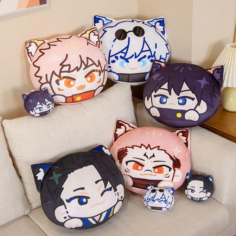 Jujutsu Kaisen Plush Pillow And Keychain With Adorable Satoru Gojo, Itadori Yuji, Megumi Fushiguro, Suguru Geto, Sukuna Cartoon Prints