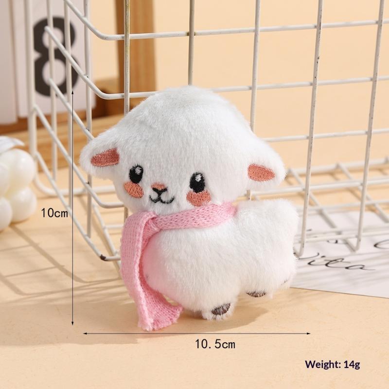 Cute Soft Fluffy Plush Sheep Keychain Adorable Kawaii Design Ideal Backpack Pendant Birthday Gift For Kids Girls Friends