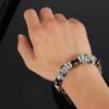 Gifts Good Luck Cuff Bangle Attract Wealth Black Obsidian Wristband Feng Shui Bracelet Silver PiXiu