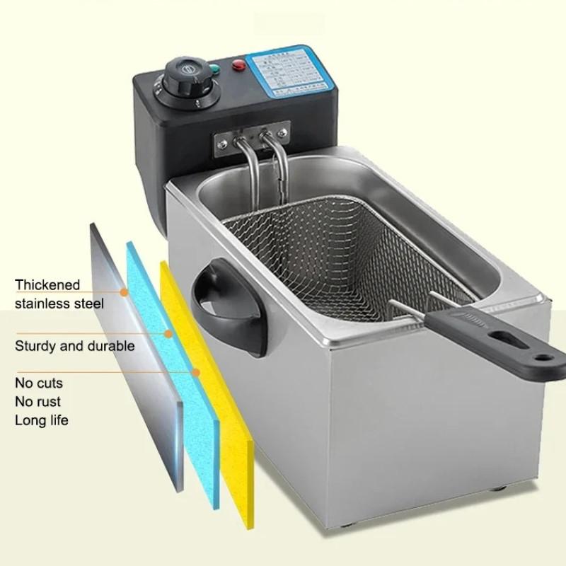 4L Large Capacity Electric Deep Fryers 2000W Oil Oven Adjustable Thermostat Fried Chicken Grill French Fries Frying Machine