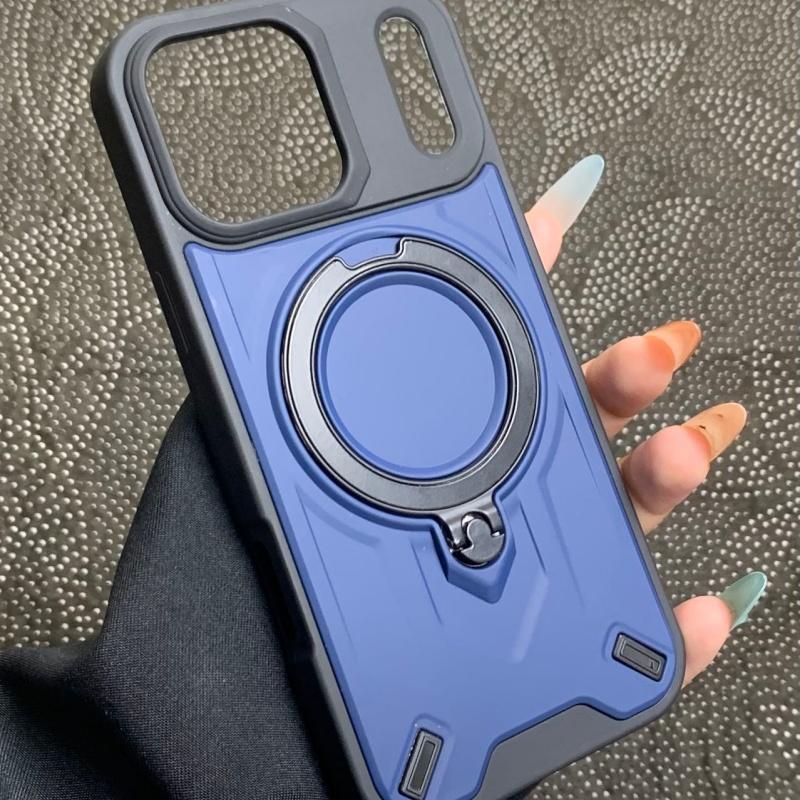 Military Matte Armor Magnetic Case ForiPhone 17 Air 16 15 14 Plus 13 12 11 Pro Max ForMagsafe Stand Shockproof Rugged Cover