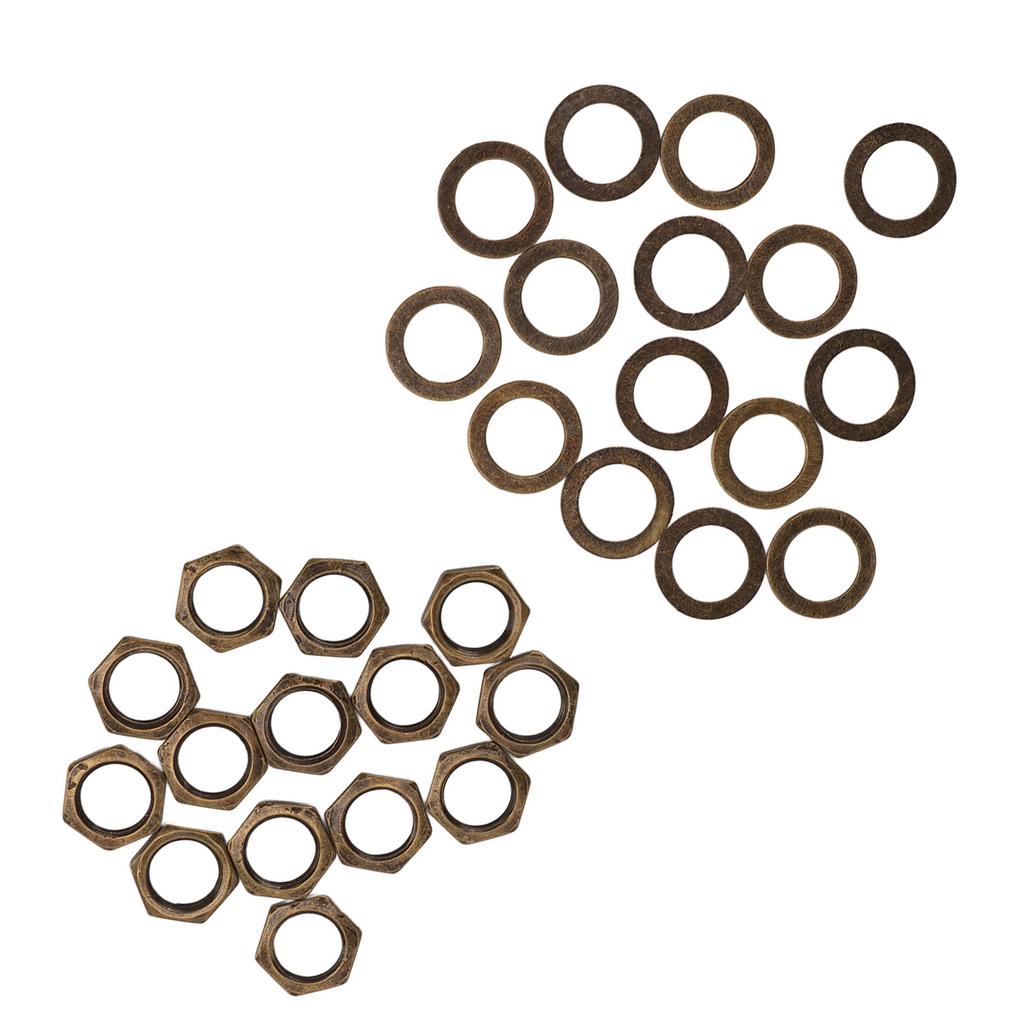 Nut Washer Kit Instrument Socket Connector Fasteners for Electric Guitar Bass M9 Female ThreadBronze