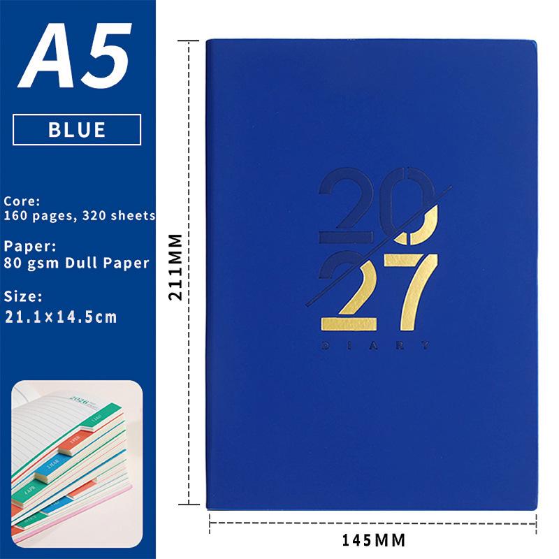2026 Angled A5 Daily Planner & Calendar - English Schedule and Efficiency Guide