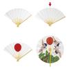 Taka Brand Folding Fan 33-213, White, 10 Pieces