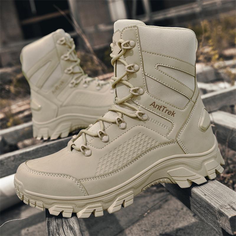 Men Tactical Boot Ankle Waterproof Desert Military Hunting Hiking Shoes Unisex Lace Up Male Army Brand Motorcycle Climbing Shoes