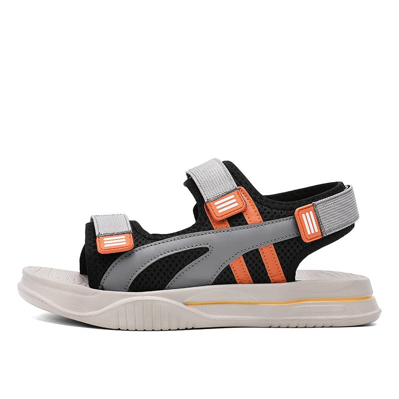 

Модные летние мужские сандалии с открытым носком, дышащие, повседневные, спортивные, пляжные, модные, мягкие, эластичные, удобные, нескользящие, мужские сандалии 45 серый
