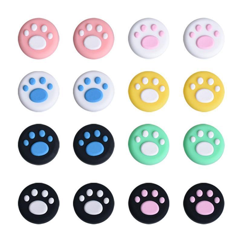 10Pcs Cute Cat Paw Soft Silicone Non Slip Thumb Grips For Lite Oled Daily Gaming