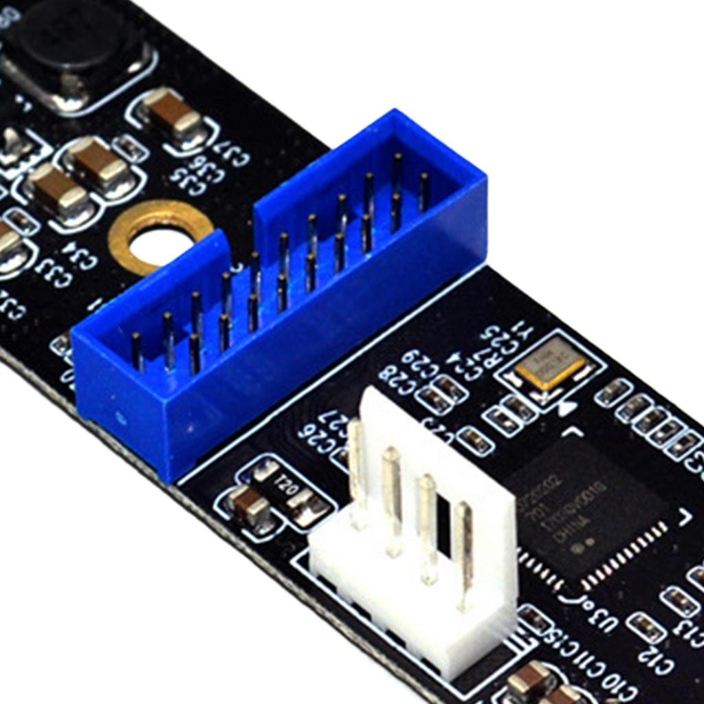 M.2 NGFF NVMe to USB 3.0 Front 19 Pin Adapter Card Expansion 2 Ports Transfer
