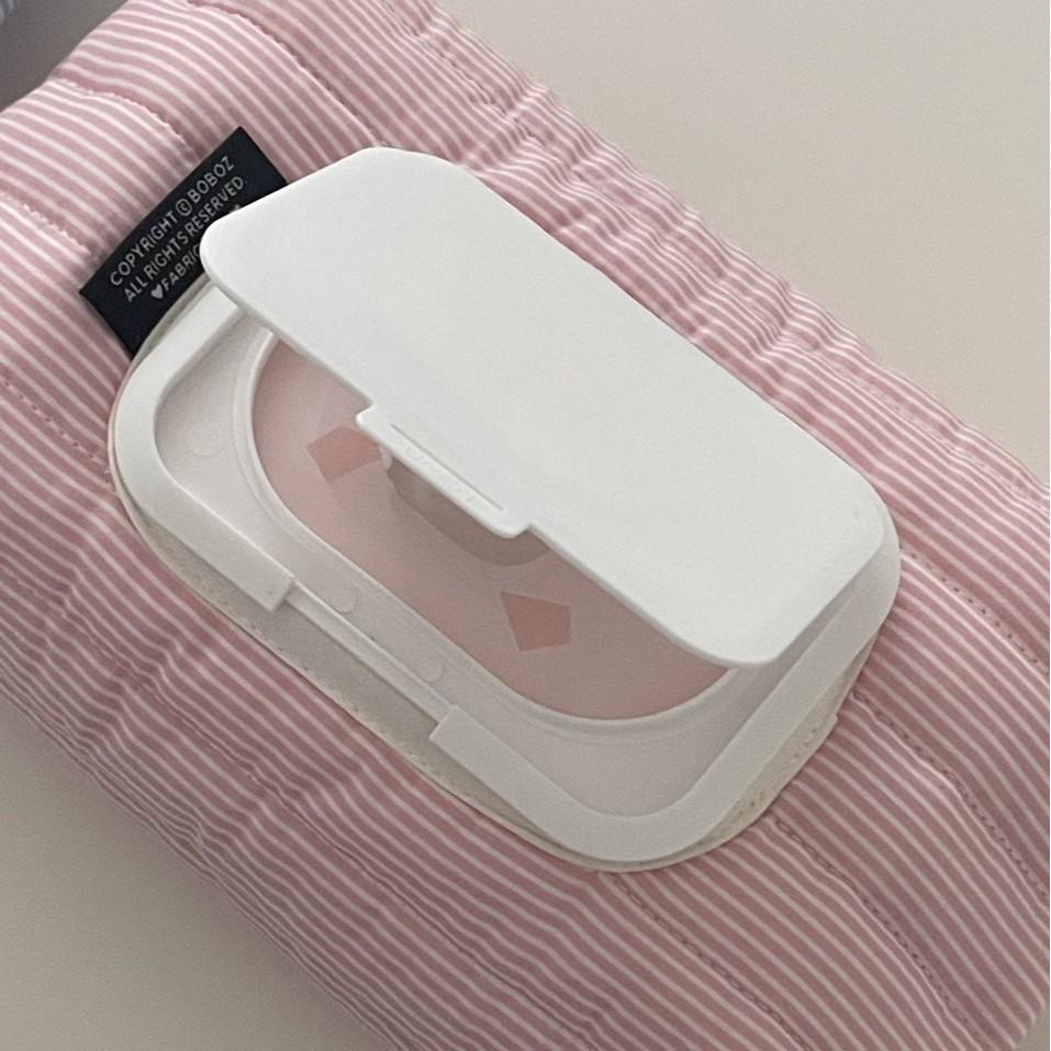 Portable Pull Out Wet Tissue Case High Quality Striped Quilted Wet Wipe Pouch Multipurpose Car Tissue Box Living Room Organizer