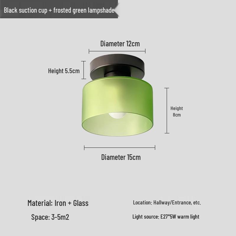 American-Style Stained Glass Ceiling Light for Balcony or Entryway