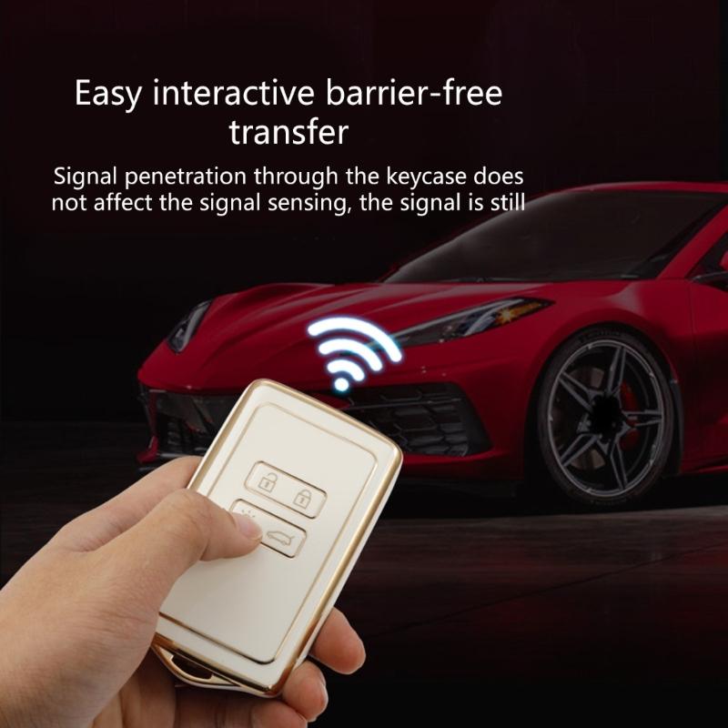 Waterproof Automotive Key Shell 4 Buttons Remote TPU Key Card Case Fob Cover Holder Modified Suitable for Espace/Tce/300