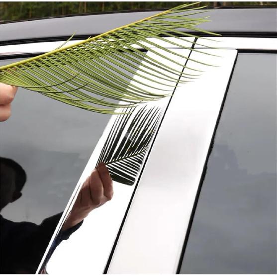 6PCS Chrome Plated Pillar Post Compatible with Toyota Camry 2007-2011 2010 2009 2008 Window Door Side Trim Cover Decal Sticker