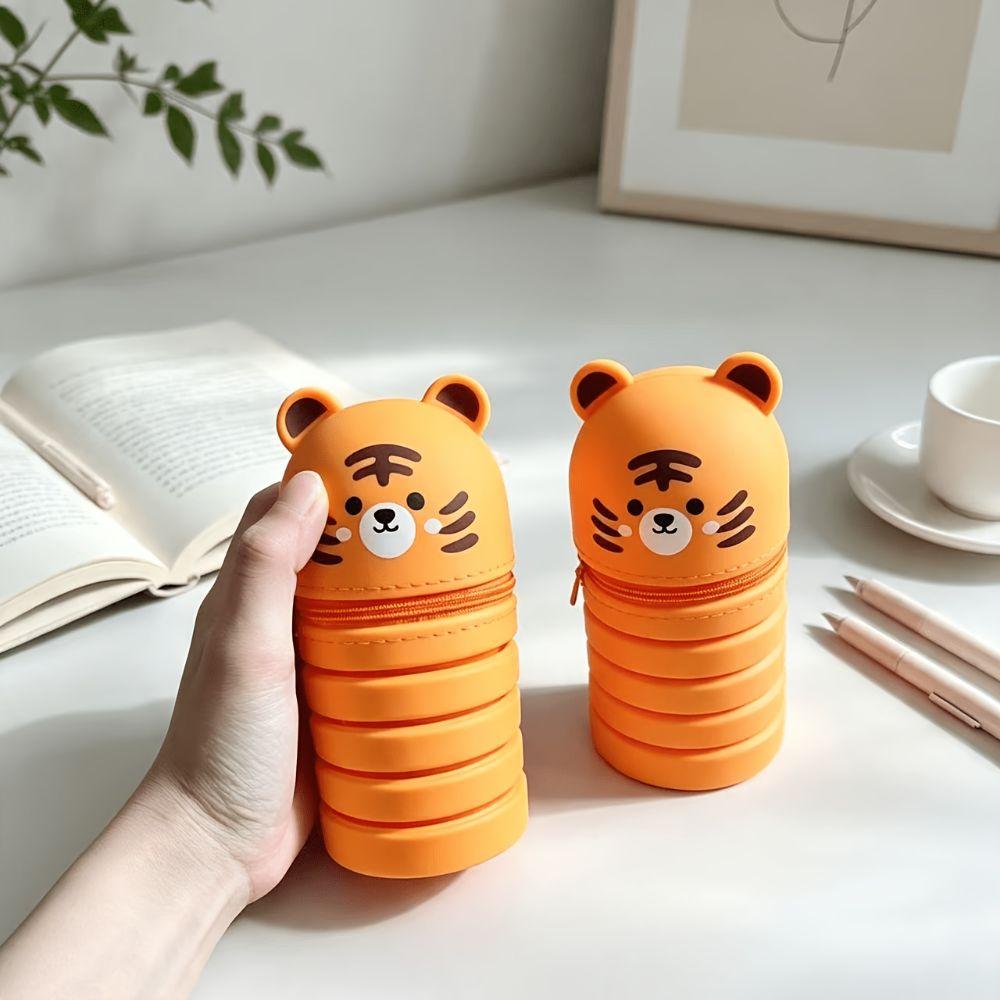 Silicone Material Upright Desk Organizer Upright Design Desk Storage Box For Kids