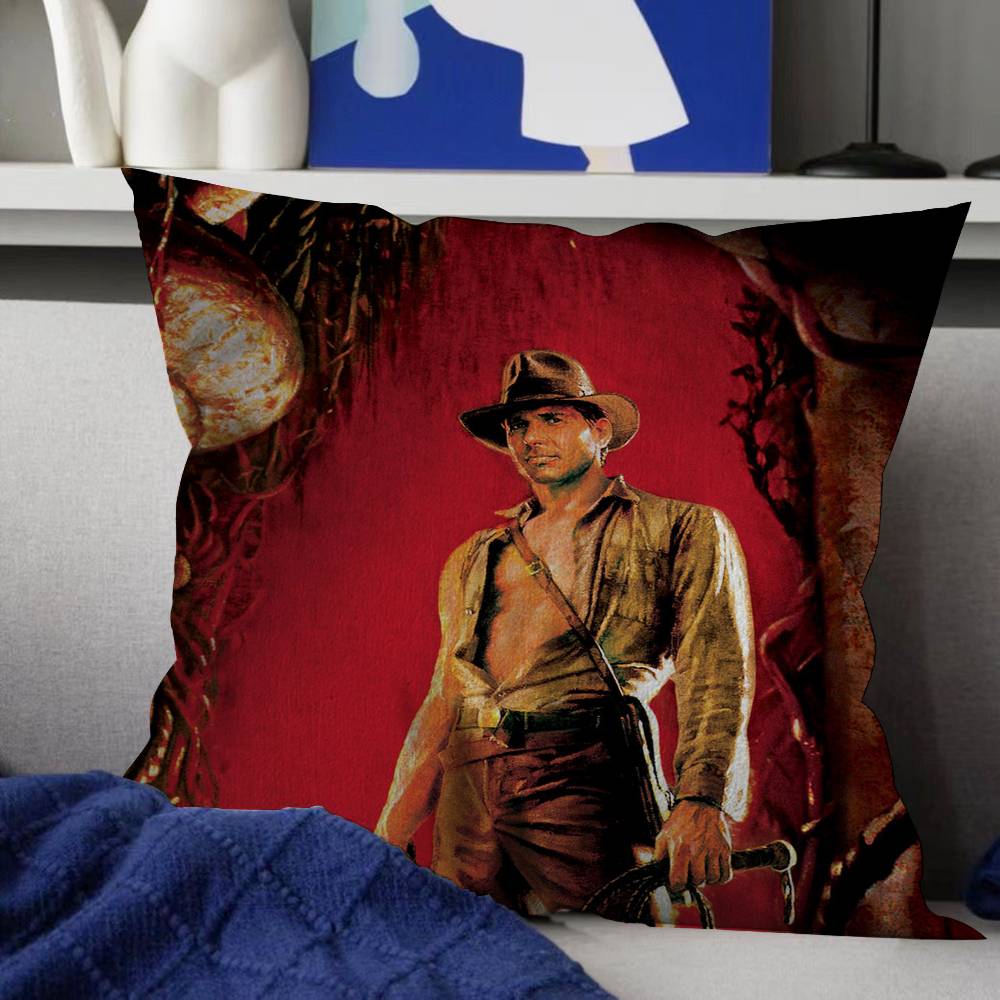 Action Adventure Film I-Indiana J-Jones Cushion Cover Car Throw Pillow Case For Sofa Car Christmas Gift 40X40Cm 45X45Cm