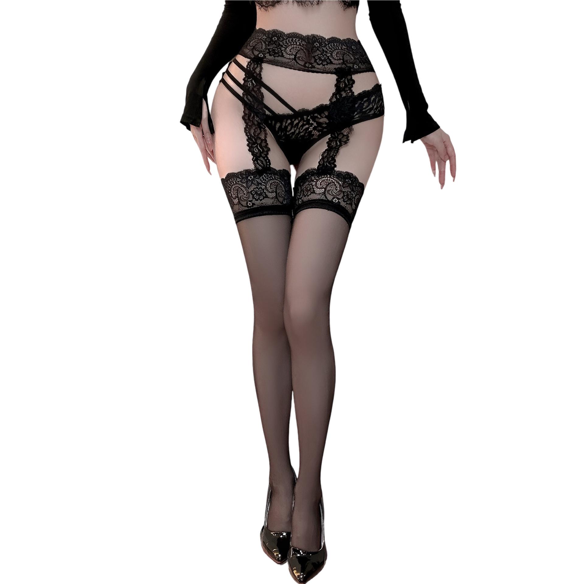 

Бесшовные кружевные чулки с подвязками - Женские очень длинные сексуальные чулки до бедра One Size