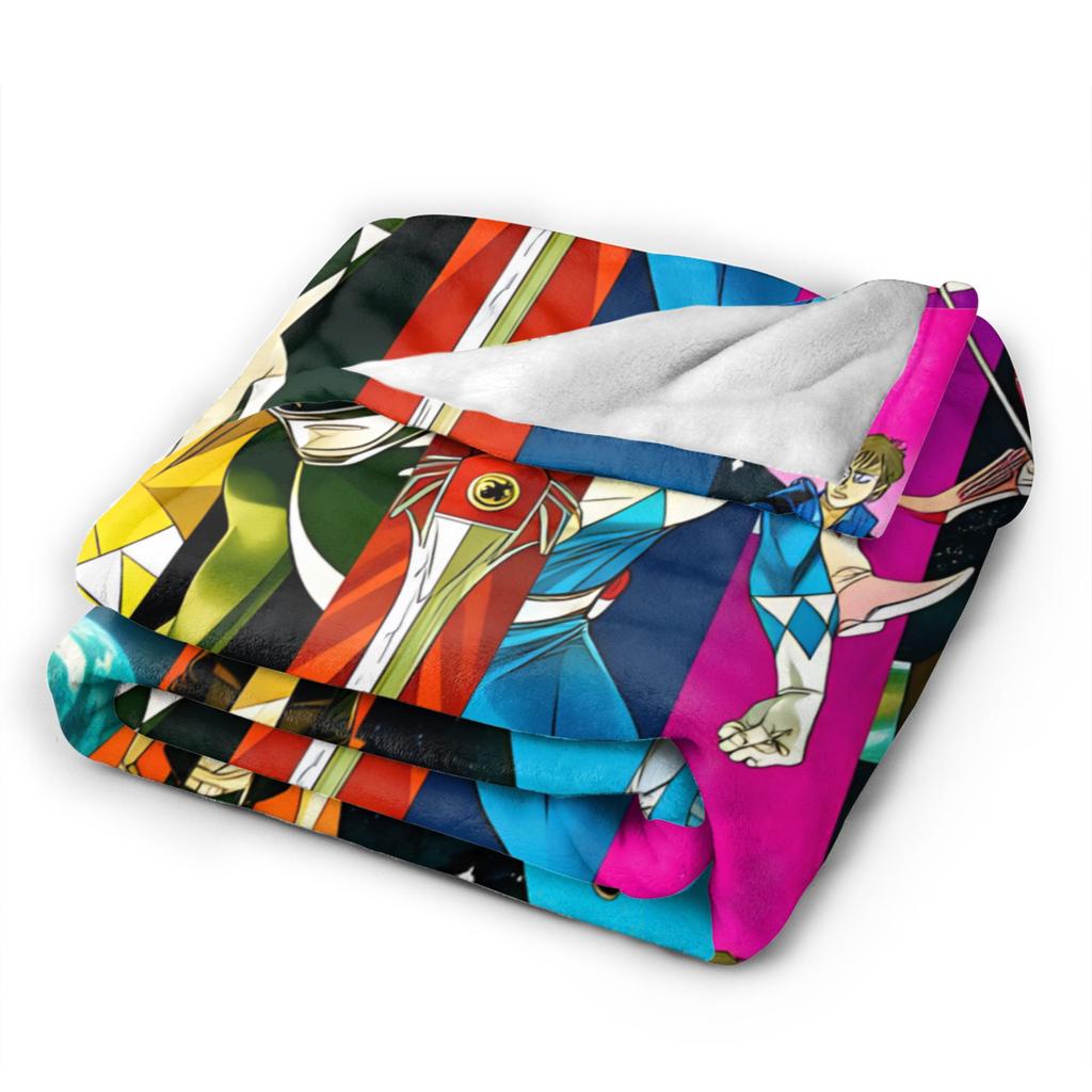 M-Mighty Morphin Soft Blankets  Cartoon P-Power Rangers Airplane Travel Plush Throw Blanket Flannel Bedspread Sofa Bed Cover