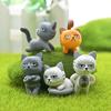 6pcs/Set Angry Cat Figure Toy Animal Model Doll Home Garden Decor DIY Accessories