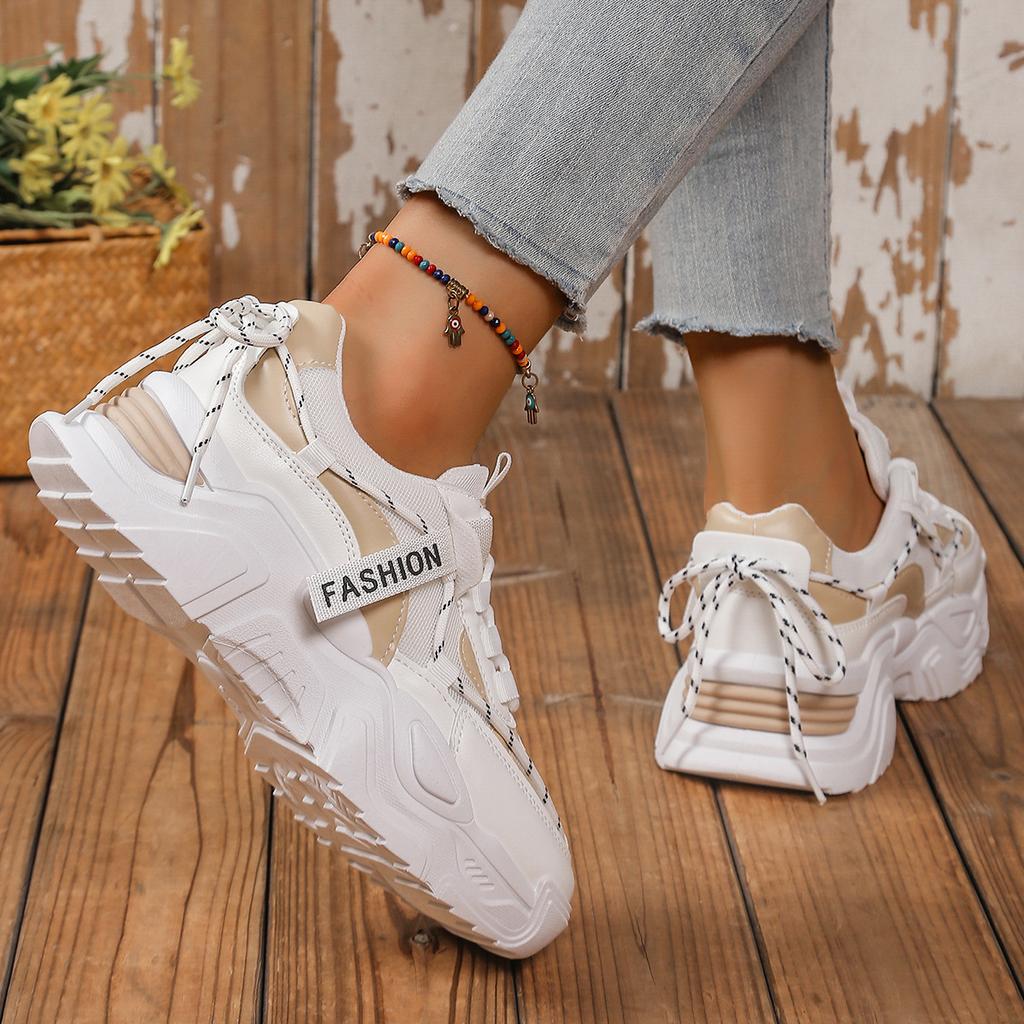 Siateczkowe oddychające buty 'dopamine dad' damskie ins modne nowe wszechstronne buty casual podwyższające wzrost sportowe buty damskie