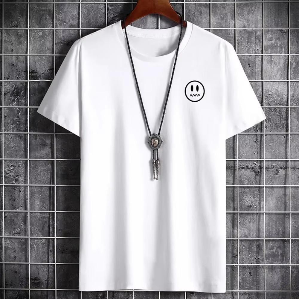 T-shirt for Men 2022 Fashion Summer Clothing Graphic Vintage Tshirt Harajuku Manga Anime O-Neck White Oversized Anime T Shirt