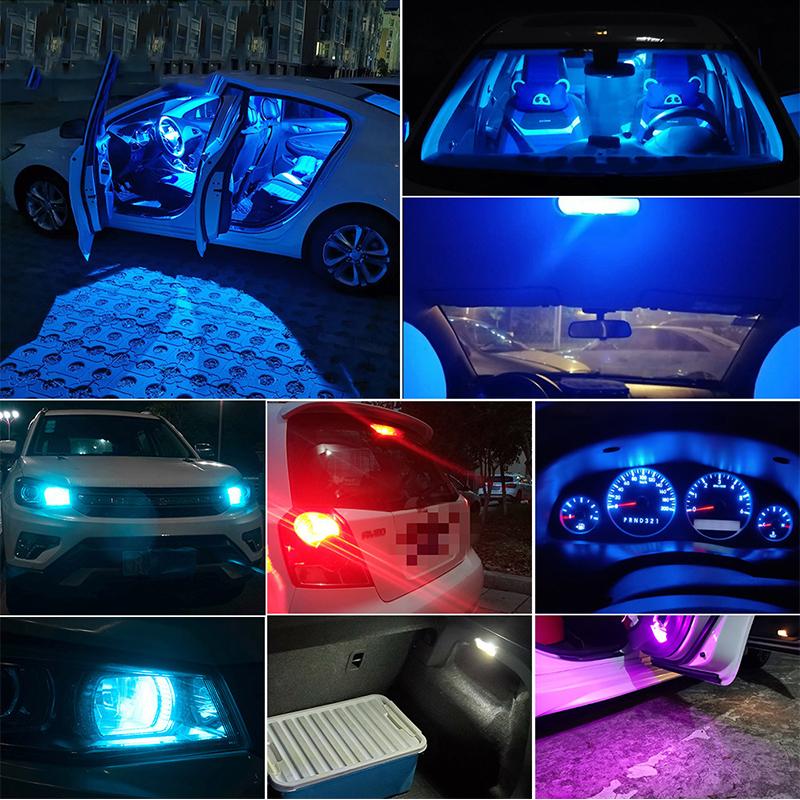 10PCS Car LED COB Bulb T10 W5W Signal Light 12V 7500K White Auto Interior Dome Reading License Plate Lamps Wedge Side Bulbs