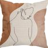 New Morandi Simple Abstract Style Pillow Linen Print Pillow Case Decorative Home Pillow Case