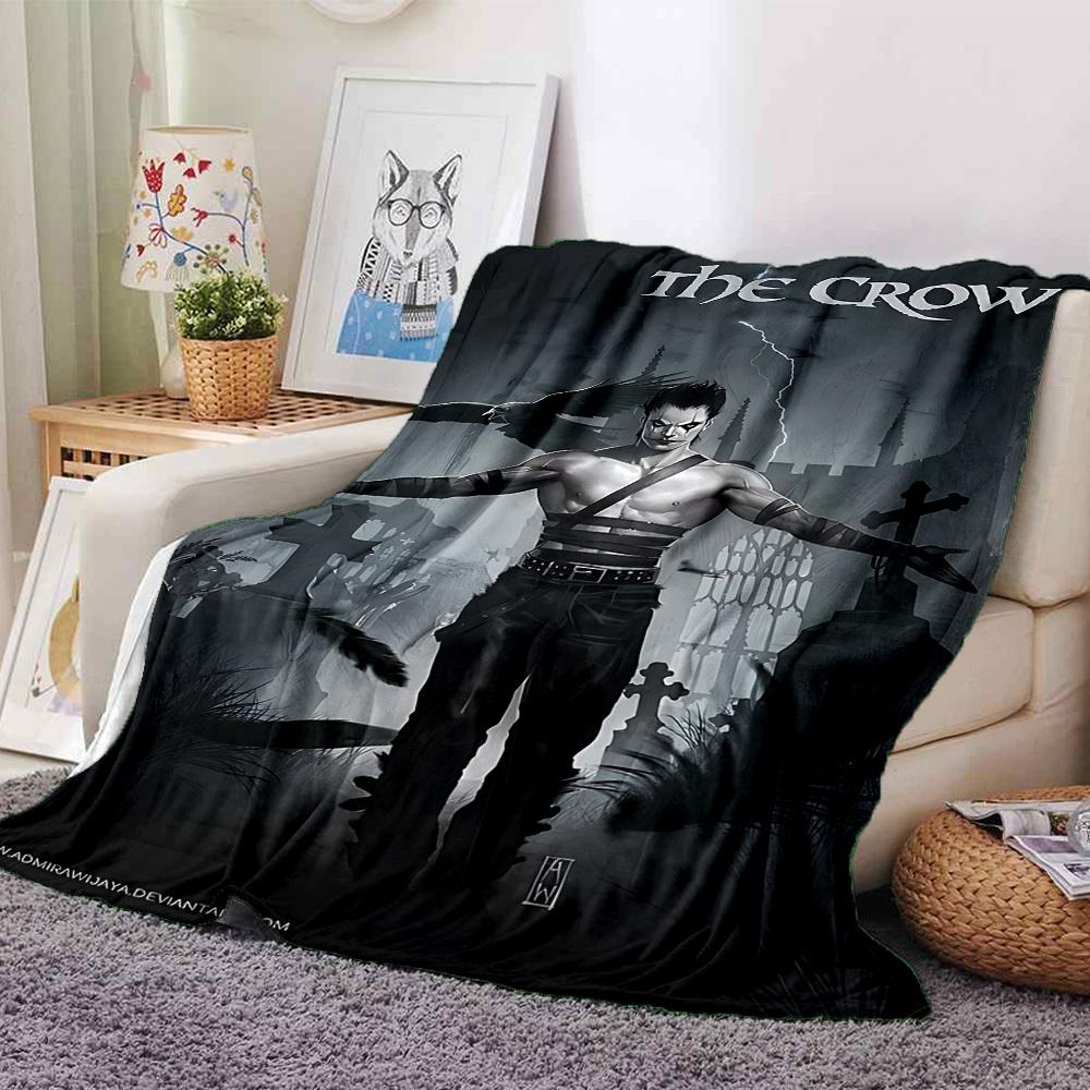 1pc The Crow Throw Blanket Soft Flannel, Cozy All Season Polyester Perfect for Home, Office 80cmx120cm
