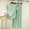 2025 Spring and Summer Ice Silk Pajamas Two-piece Short-sleeved Long Pants Colorful Large Size Breathable Leisure Home Wear Suit
