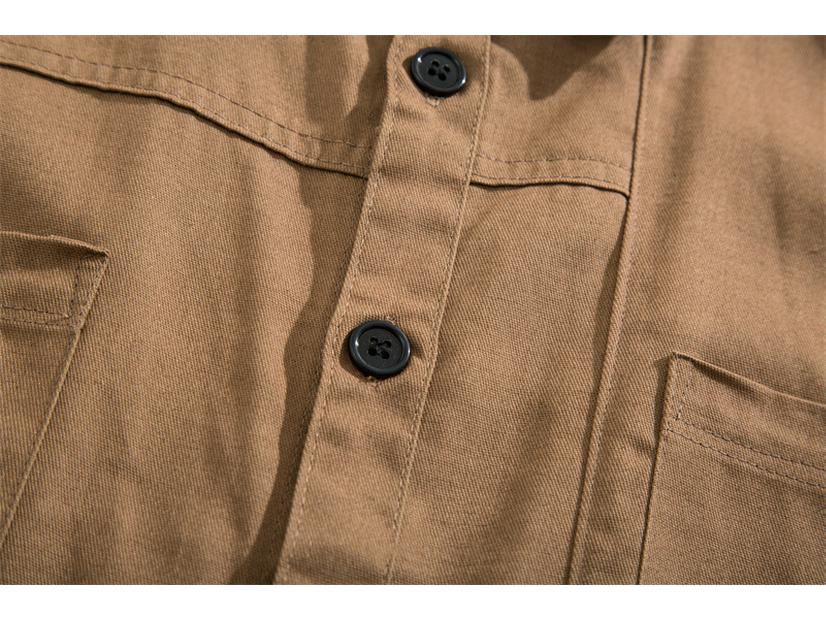 2026 Pánská Khaki Americký Retro Velká Volná Pracovní Košile, Dlouhý Rukáv Podzimní Bunda