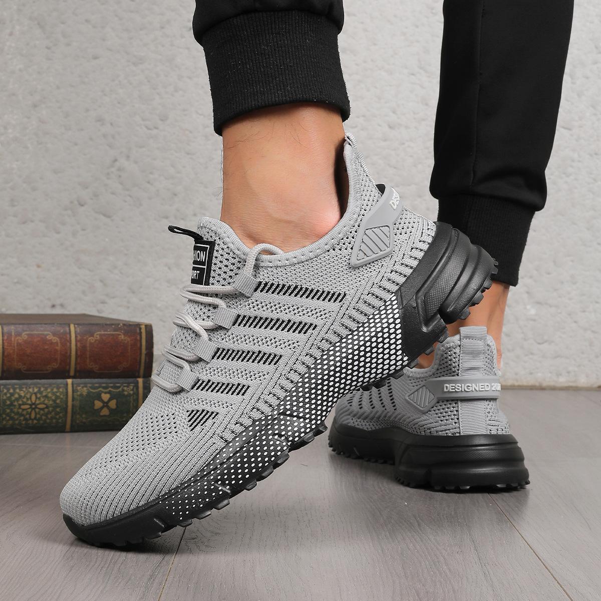 

Men s outdoor sports lace-up mesh shoes, non-slip and wear-resistant walking shoes, fashionable, lightweight and breathable marathon running shoes 39