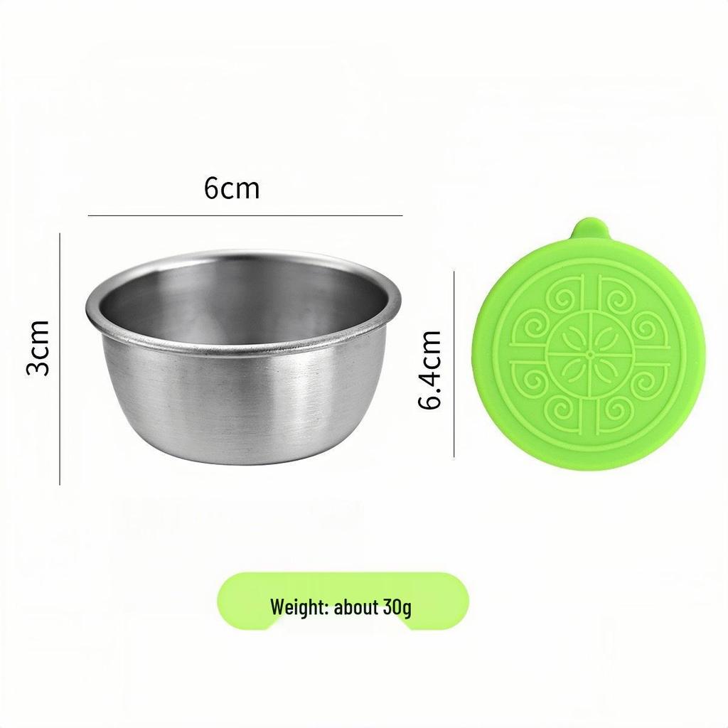 304 Stainless Steel Sauce Container with Silicone Lid, Sealed, for Outdoor Use and Seasoning.