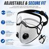 Reusable Carbon Filter Dust Mask with Adjustable Goggles – Anti-UV 5-Layer Filter, 10 Filters Included, Built for Woodworking Construction