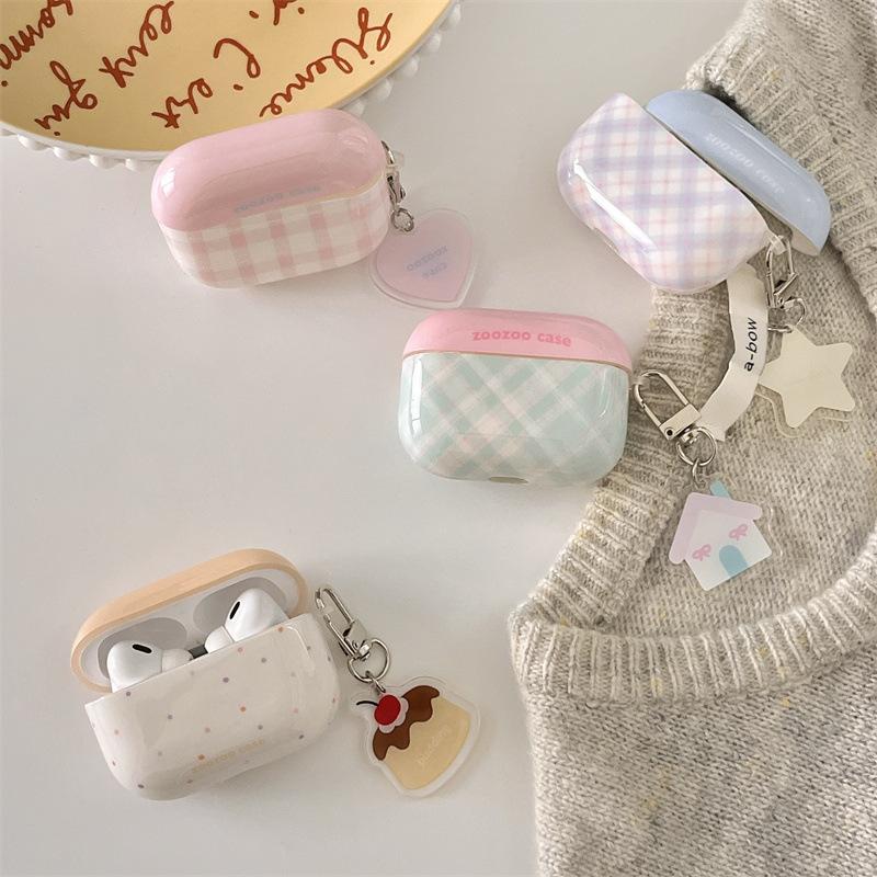 ins Korean plaid corrugated dots for airpodsPro1 protective case 1 Apple wireless bluetooth 1st generation earphone case female
