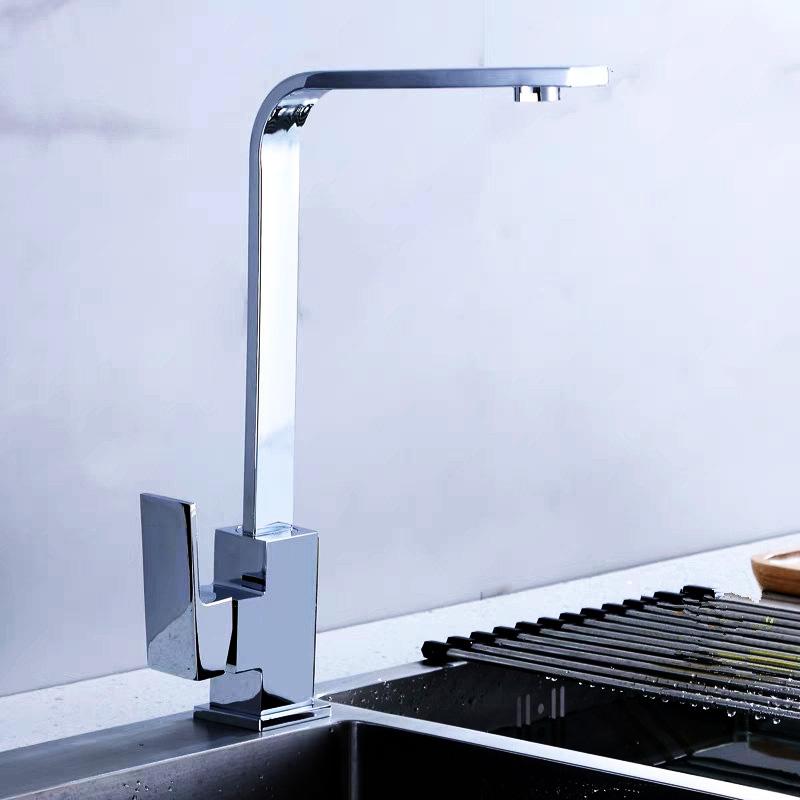 

Bakicth квадратный кухонный кран матовый черный горячая и холодная кухонная мойка кран поворотный смеситель 360 градусов настенный водопроводный кран