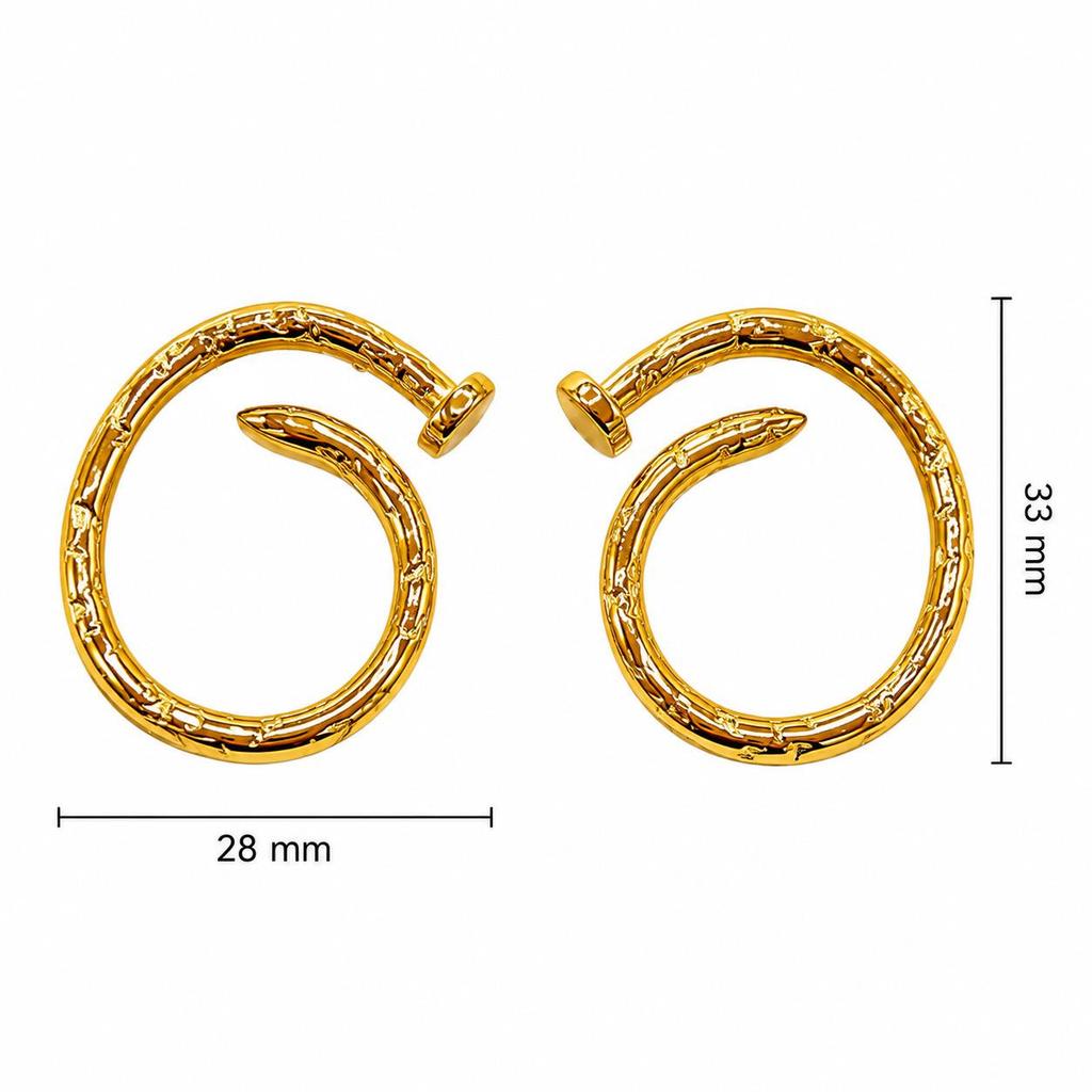 European & Korean Elegant Simple Round Stud Earrings - Circle Design, Stainless Steel