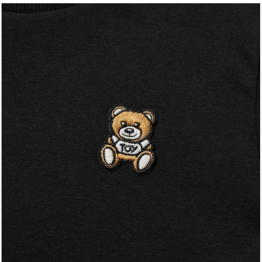 Moschino Htm04k Laa10 60100 Teddy Bear Logo Patch Kids Short Sleeve Tee