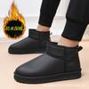 Unisex Winter Snow Boots Warm Fleece Lined Slip-On Flat Rubber Sole Non-Slip Casual Solid Color