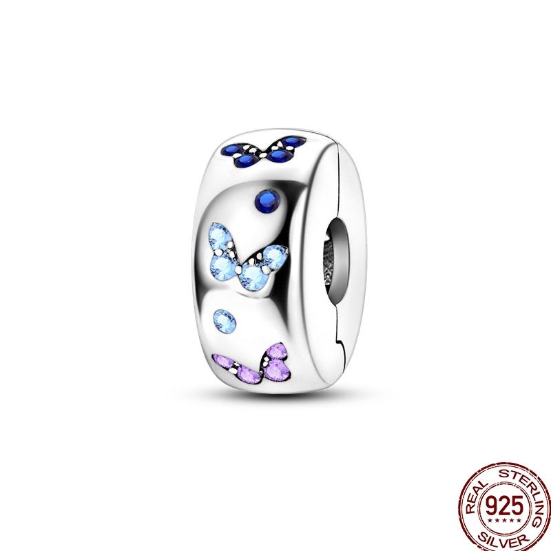 Genuine Copper Clasp Closure Cz Pave Clip Charms Daisy Bead Stopper Safety Chain Accessory Fit 3Mm Bangle Bracelet Fine Jewelry Clip